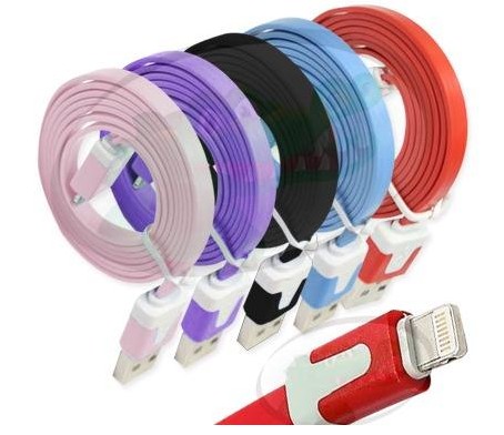 Cable De Datos Usb Iphone Ipad Colores 8 Pines Plano
